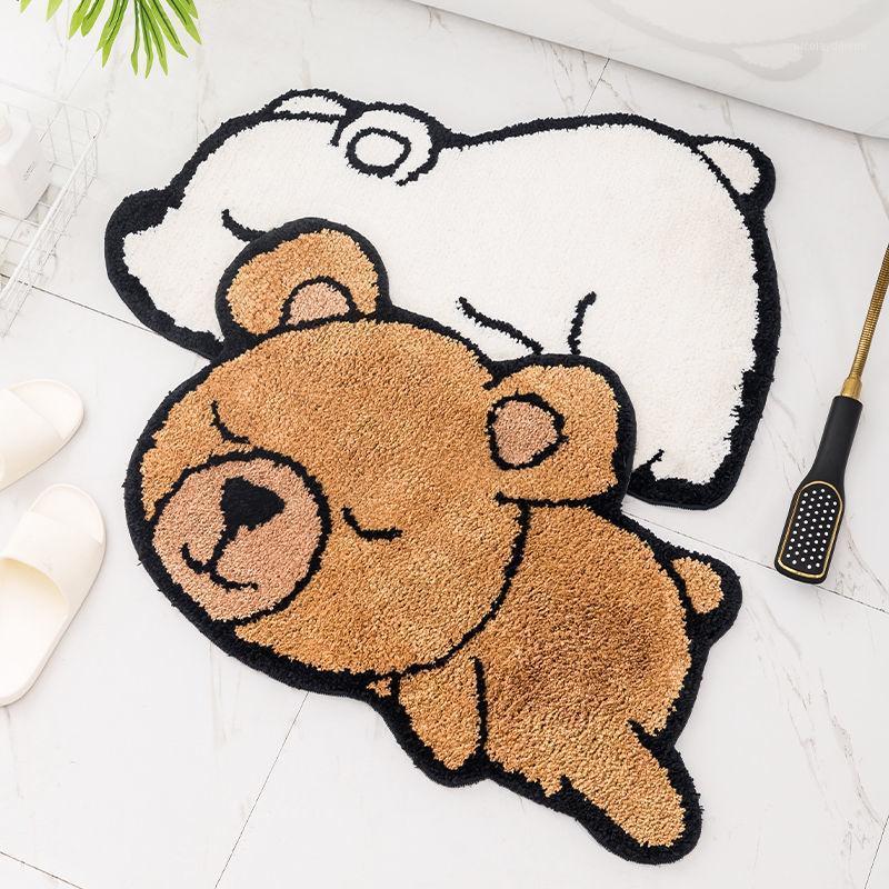 

Carpets Entrance Door Mat Animal Bear Panda Dog Husky Duck Shaped Bath Rug Bathroom Non-Slip Toilet Carpet Absorbent Anti-Slip Doormat
