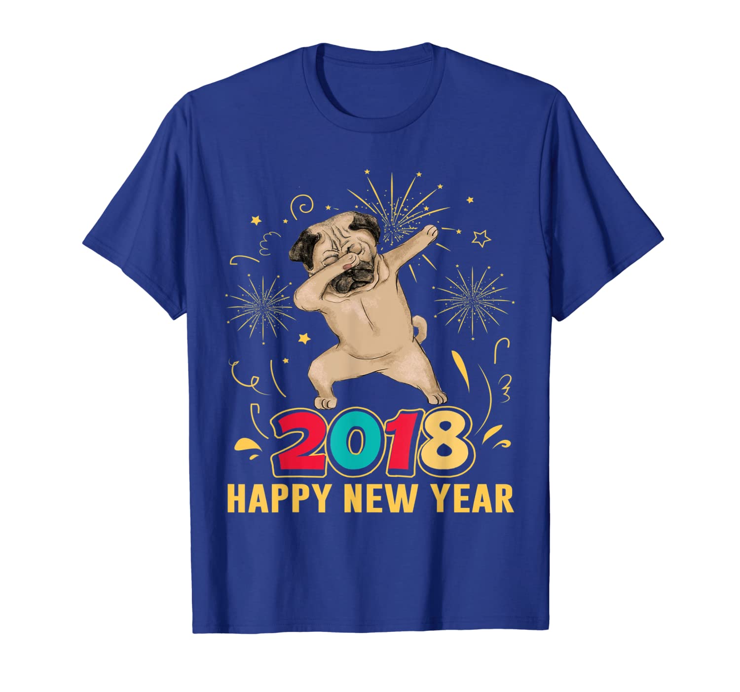 

Dabbing Pug Year Of The Dog Happy New Year 2018 Shirt, White;black