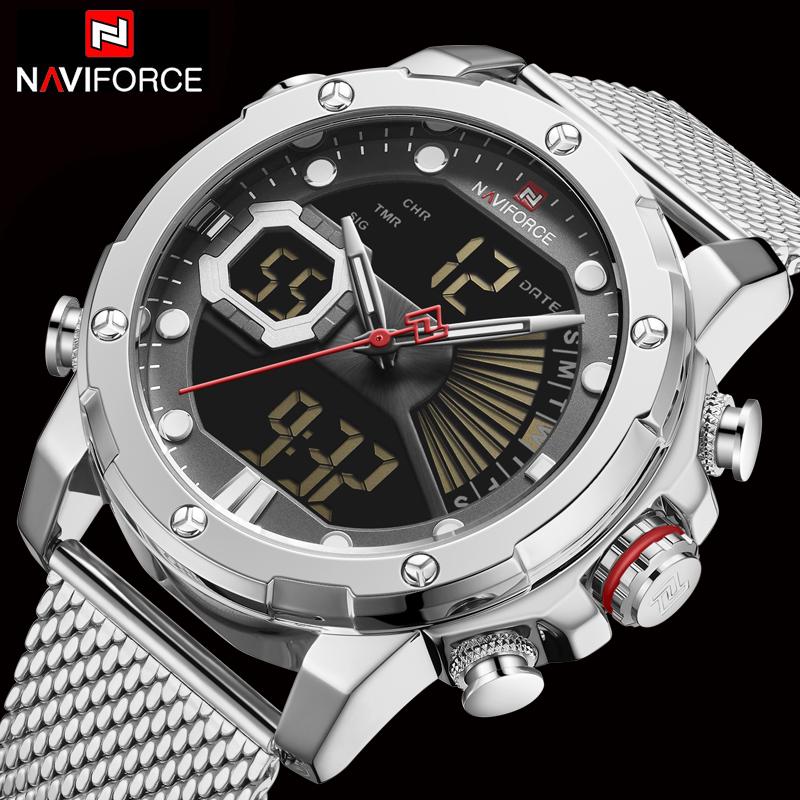 

Wristwatches 2021 NAVIFORCE Men Watches Quartz Watch Strong Waterproof Vintage Man Montre Homme Relogio Masculino, Slivery;brown
