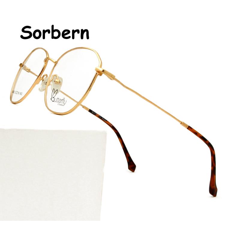 

Fashion Sunglasses Frames Alloy Optical Glasses Frame Women Gold Retro Round Metal Eyeglasses Female Spectacle Prescription Myopia