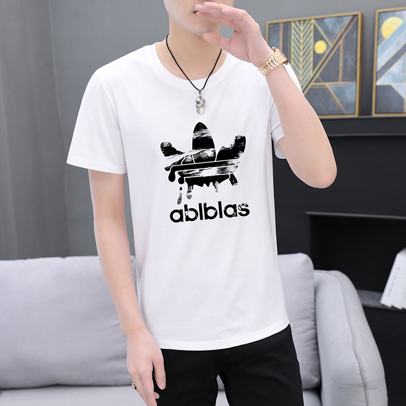 

Men Black White T-shirt Solid Cotton Tee Casual Short Sleeve T-shirts Male Summer Gym Basketball Jogging Tops Running Tranning