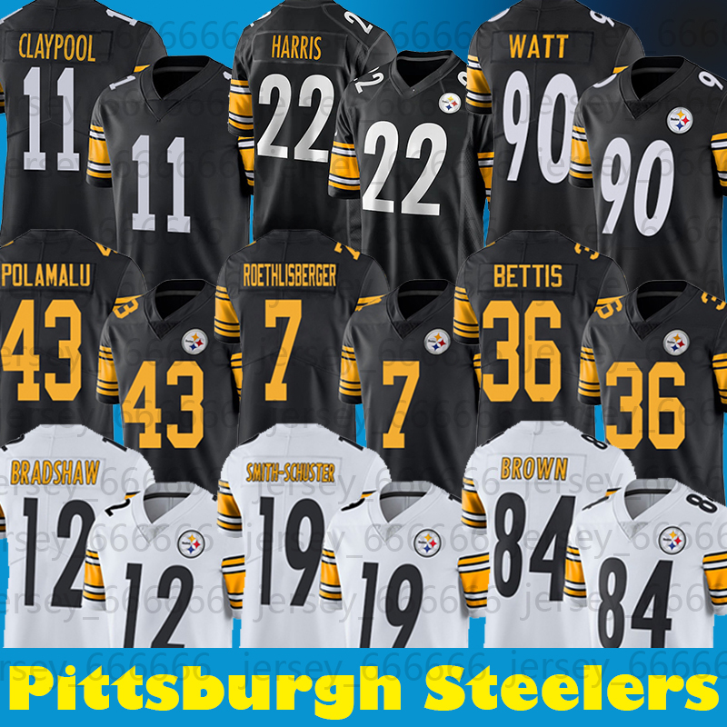 

PittsburghSteelersJerseys Najee Harris T.J. Watt Chase Claypool Troy Polamalu Ben Roethlisberger JuJu Smith-Schuster Troy Polama, Black;red