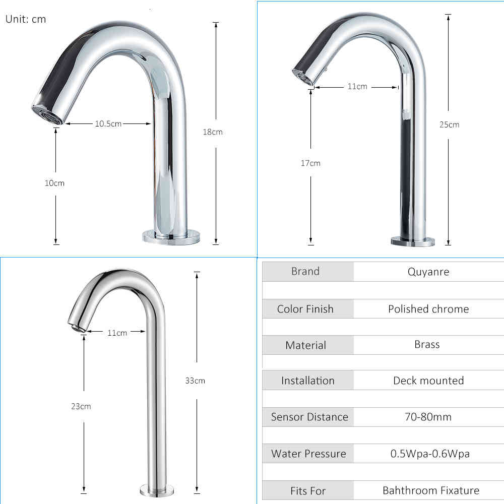

Bathroom Sink Faucets Chrome Sensor Basin Touchless Mixer Handsfree Inductive Electric Plug Hot Cold Water Tap Crane 58vs