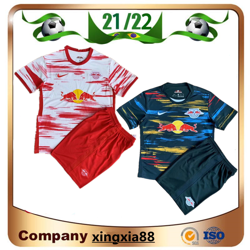 

21 22 Leipziges Soccer Jersey home red away blue SZOBOSZLAI HEE-CHAN RBL football jerseys KONATE SABITZER KLUIVERT POULSEN HALSTENBERG Men+kids 999, Black;yellow