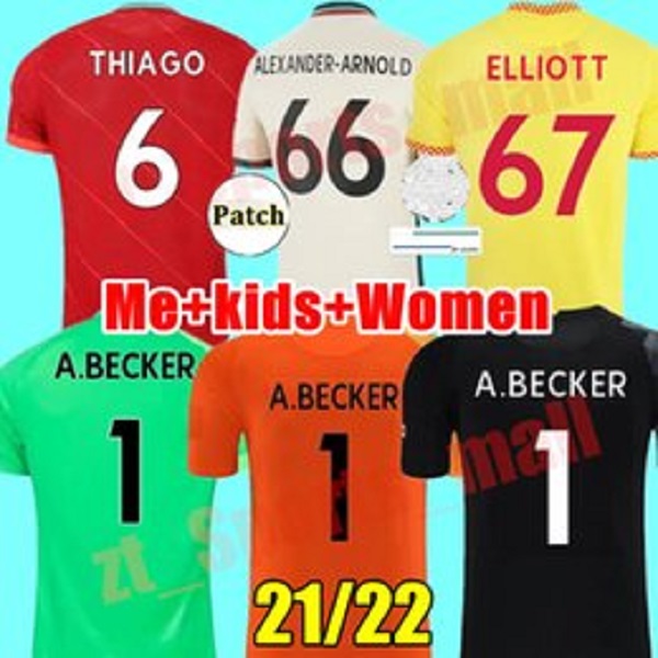 

top 21 22 Men Women kids kit Yout+socks soccer jerseys Home Away 3rd Thiago ALEXANDER ARNOLD HENDERSON SHAQIRI A.BECKER goalkeeper 2021 2022 football shirt, Kids away+socks