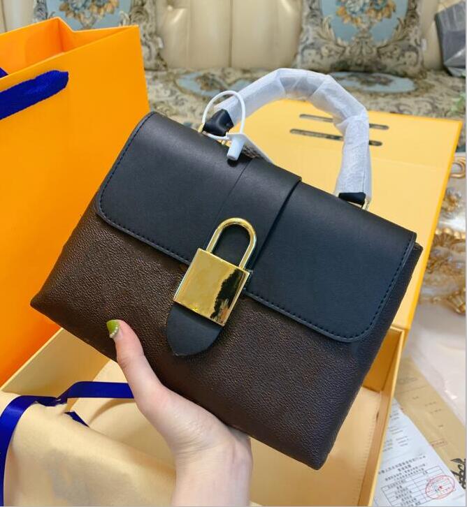 

Original Style High Quality Genuine Leather Messenger Bags Women's LOCKY BB Presbyopia Totes Lock Postman Shoulder Bag Portable Female Handbag Handbags, 25cm x 20cm x 7.5 cm