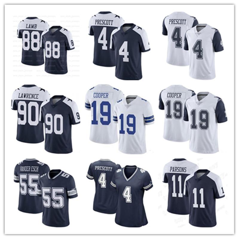 

88 CeeDee Lamb Football jersey 4 Dak Prescott Micah Parsons Ezekiel Elliott Amari Cooper Leighton Vander Esch Lawrence Smith Lee Dallas''Cowboys''4XL 5XL, Multi