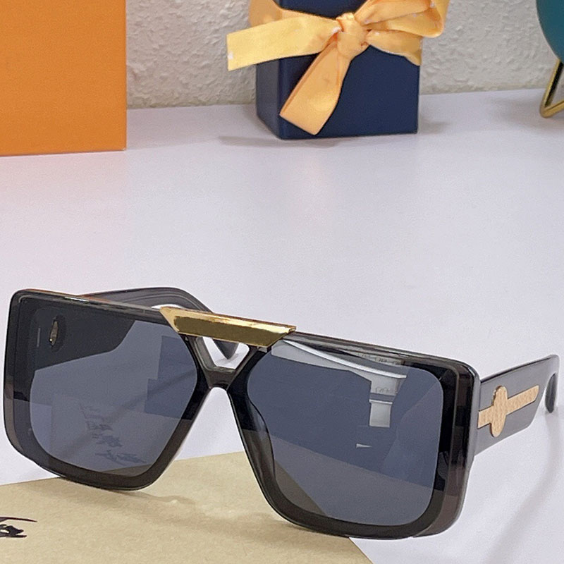 

Mens Sunglasses 1501 square thick plate with metal nose hollow design simple fashion business style leisure vacation BLACK glasses designer UV400 top quality