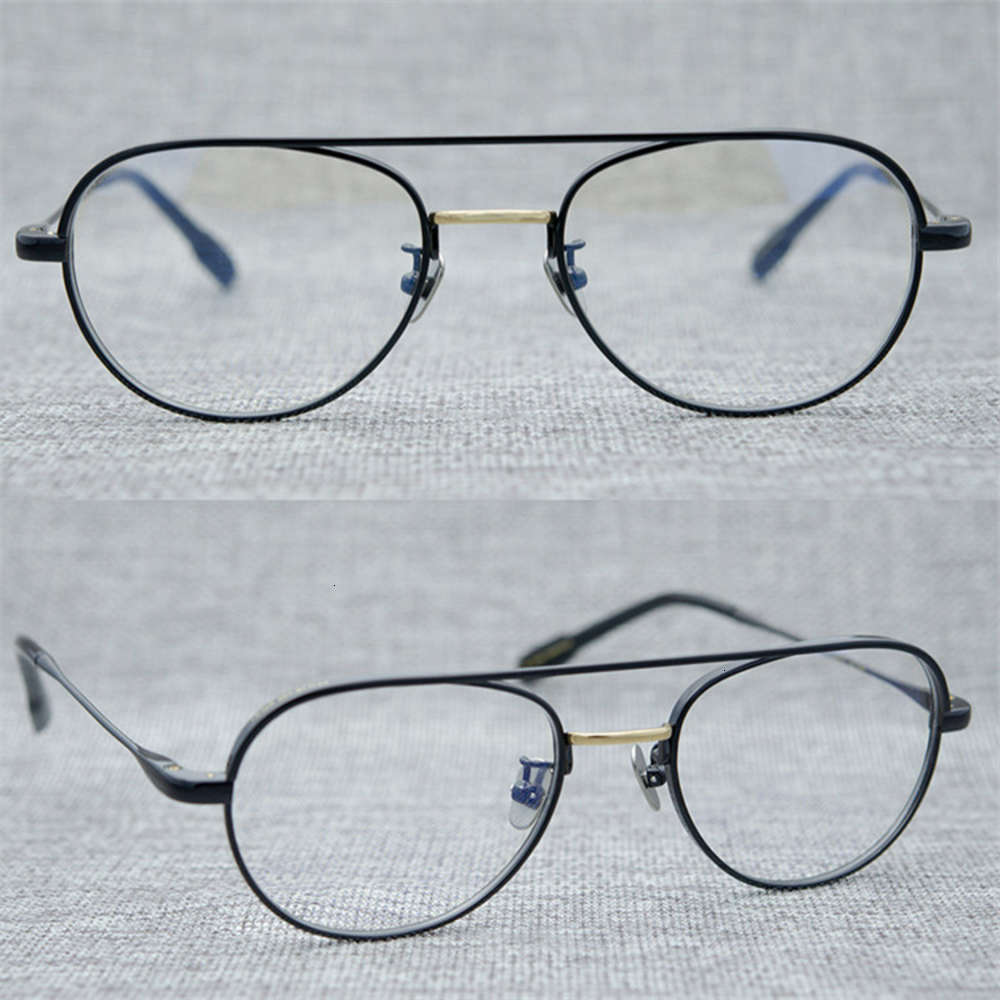 

Highend accessories Top quality gafas de sol double bridge shape Pure titanium frame luxury acetate sunglass, Black