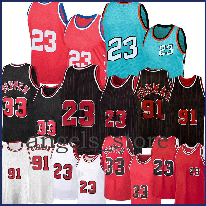 

23 Scottie 33 Pippen Basketball Jersey Dennis 91 Rodman Mesh Retro Jerseys, Mens jersey
