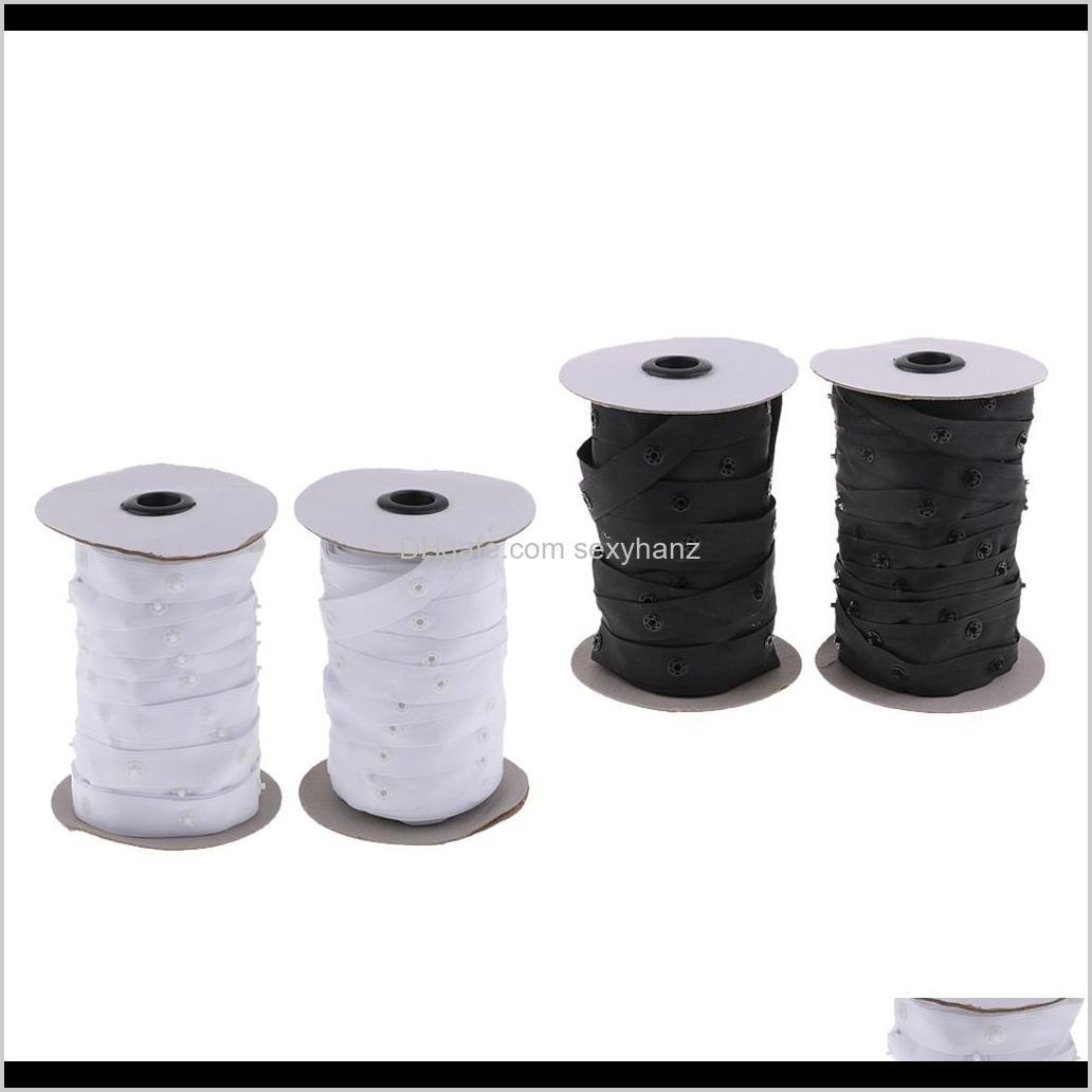 

Notions Tools Apparel Drop Delivery 2021 2 Pairs 50 Yards Resin Button Snap Tape Polyester Twill Sewing Duvet Cover Coat Fasteners Qe40V