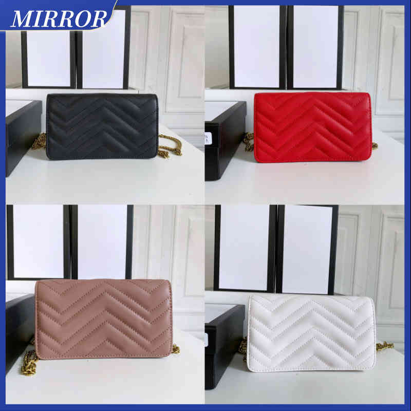 

-MIRROR TOP Quality Ladies Fashion Evening Bag Luxury Chain Clamshell Messenger Bag Simple Wallet Handbag In Stock, Box