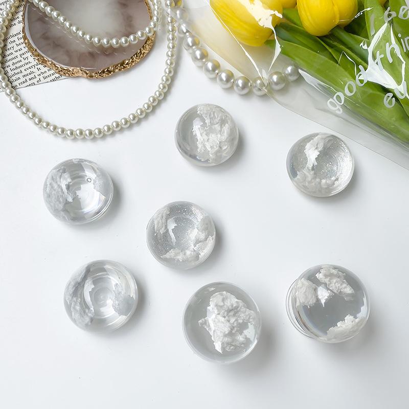 Cell Phone Mounts & Holders Transparent Planet Cloud Folding Bracket Round Mobile Selfie Support Frame Glitter Ins Wind Ring Buck-image-740592722