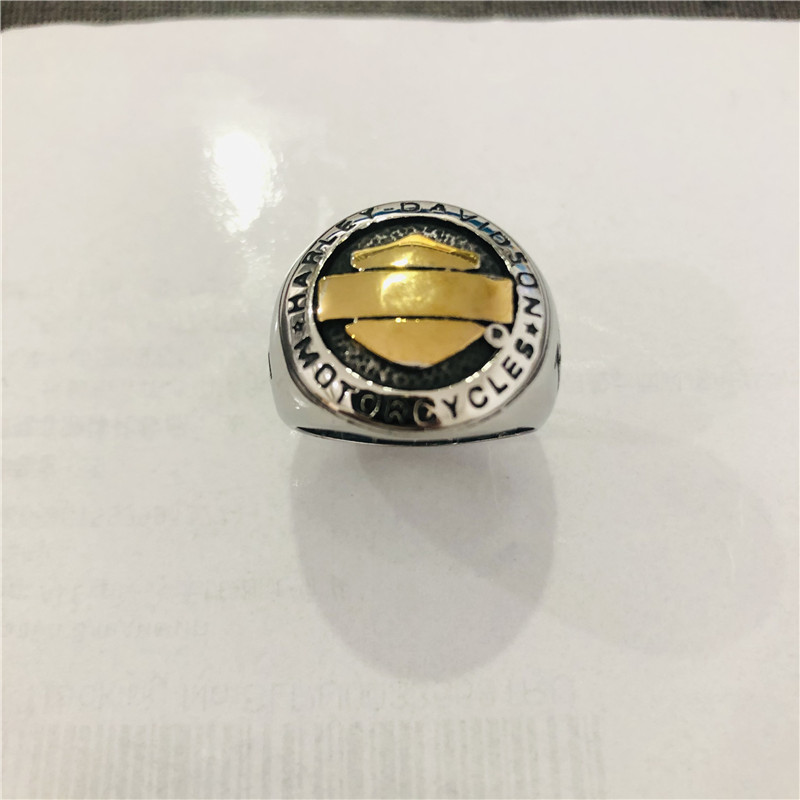

Gold Silver Shiled Biker Ring 316L Stainless Steel Fashion jewelry Men Motorcycles Ring Size 7-14
