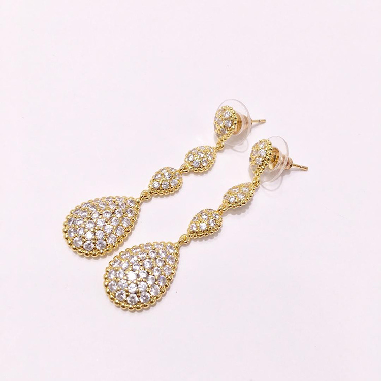 

2021 women charm teardrop earrings for girls wedding diamond stud luxury designer jewelry long pendant dangle brass womens studs pierced earring