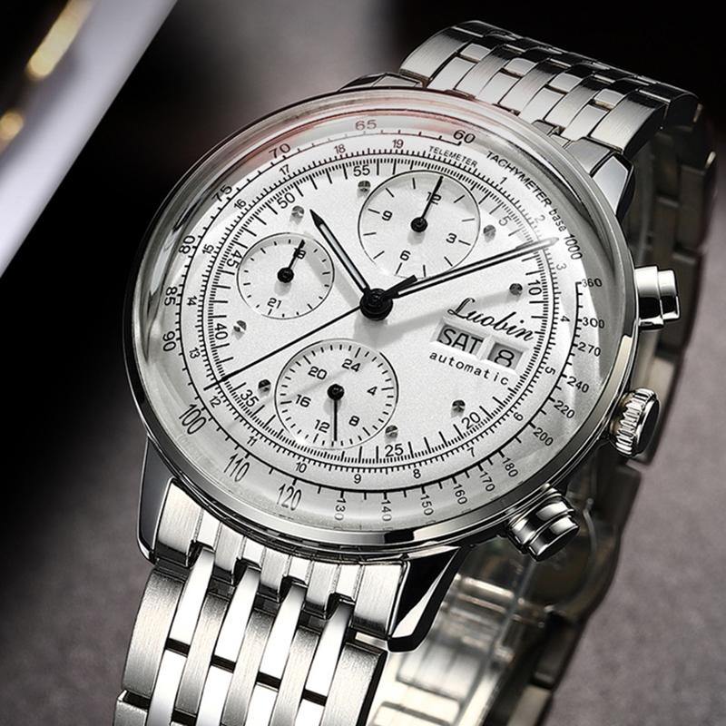 

Wristwatches 41mm Luxury Fully Automatic Mechanical Watch Calendar 24 Hours Indication Week Display Luminous Waterproof Mens