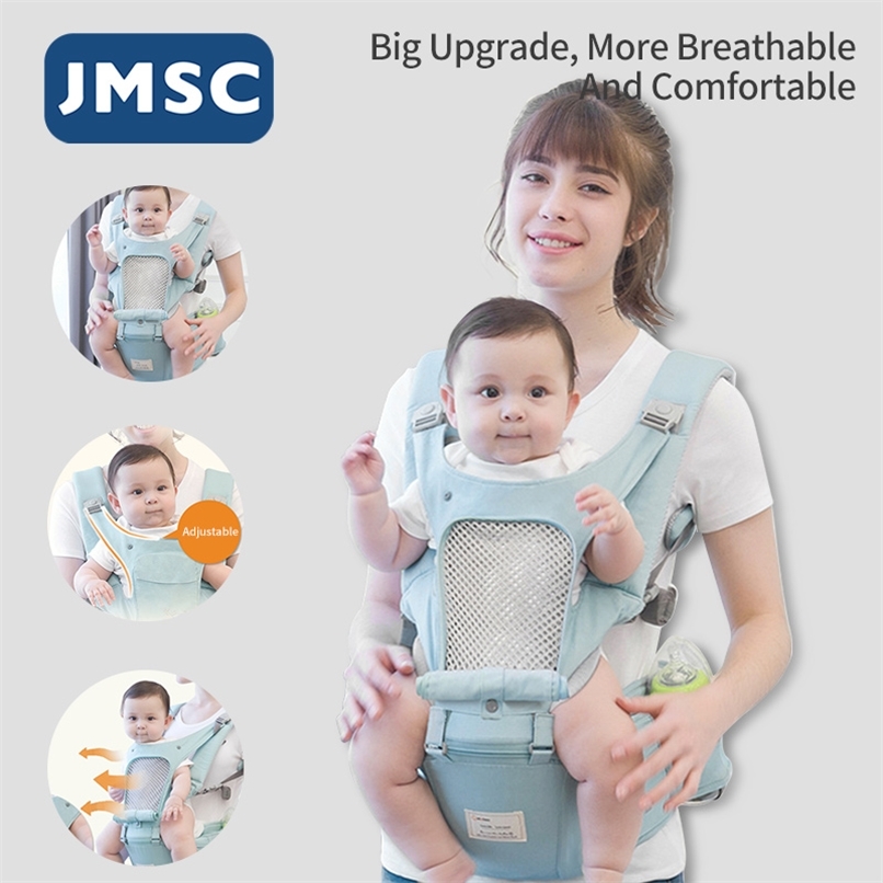 JMSC Breathable Ergonomic Baby Infant Kid Hip Seat Sling Wrap Holder Backpacks Travel Outdoor Kangaroo Front Face Spring 211025-image-735358027