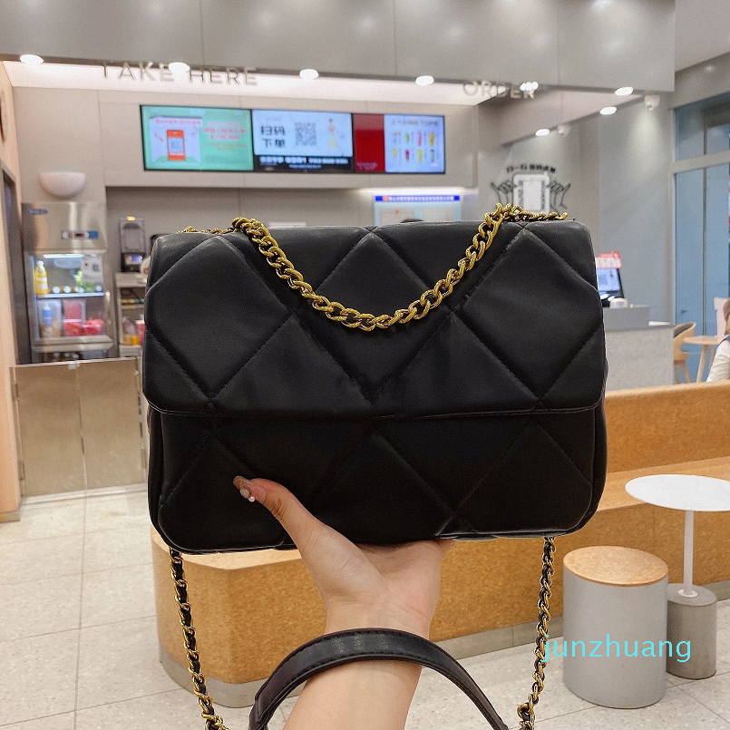 

Designer- classic messenger bag handbags handbag woman high quality texture fashion shoulder Travel bags chain Check lady, Brown