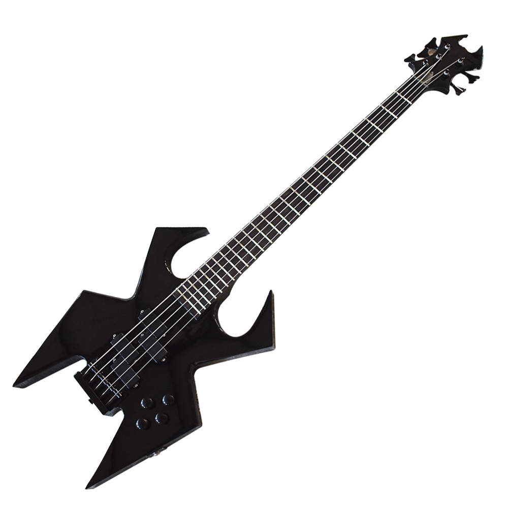 

Factory Outlet-5 Strings Black Unusual Shaped Electric Bass Guitar with 24 Frets,Rosewood Fretboard
