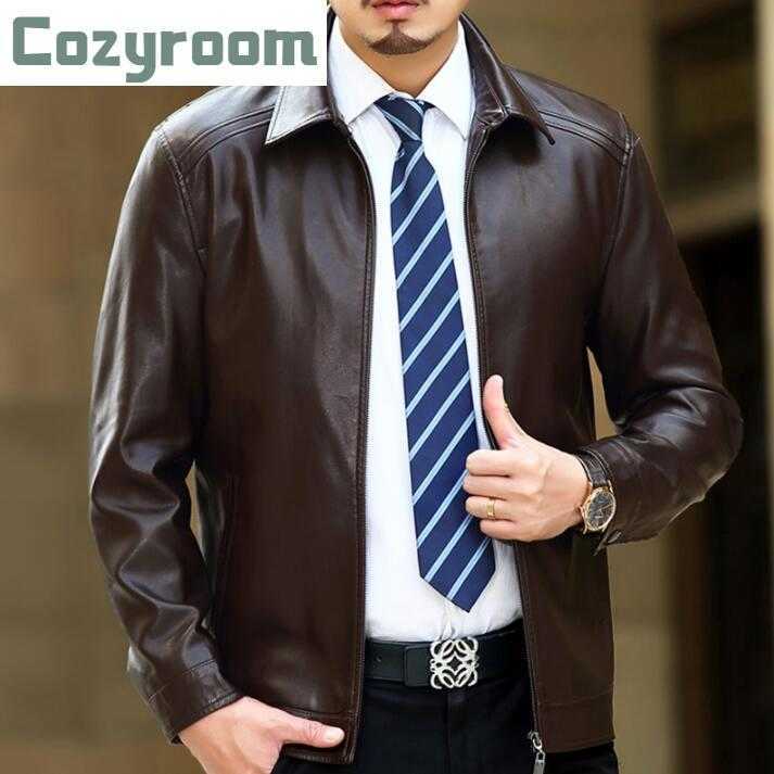 

Men natural sheepskin leather jacket Autumn and winter Brand men's Genuine Leather jackets thickening lapel leather coat 211018, B single lining