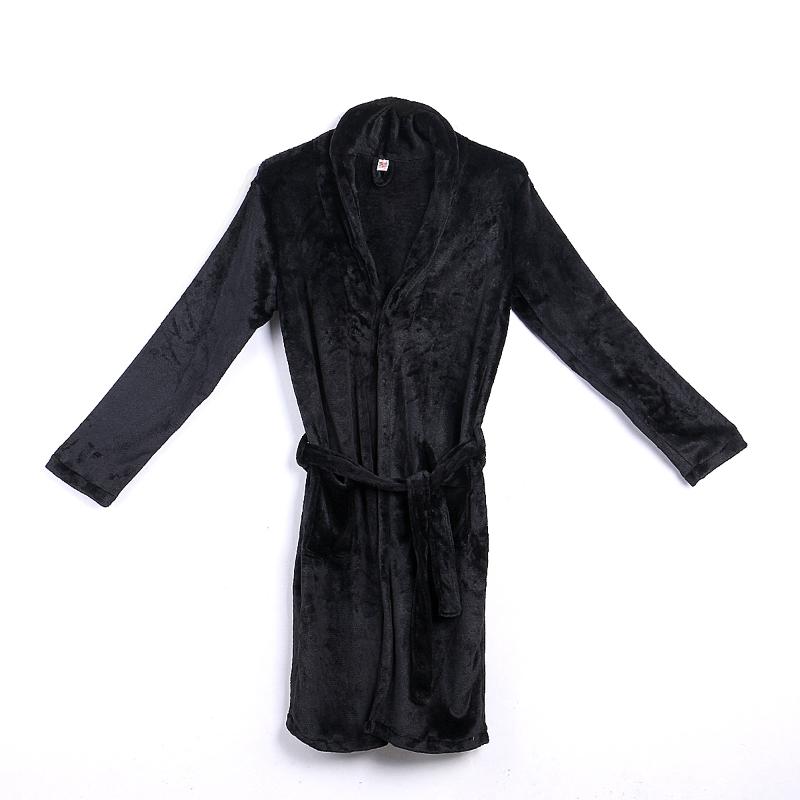 

Men's Sleepwear Long Home Robes Shawl Collar Fleece Bathrobe Spa Gown Kimono Pajamas Black Blue Gray, Black;brown