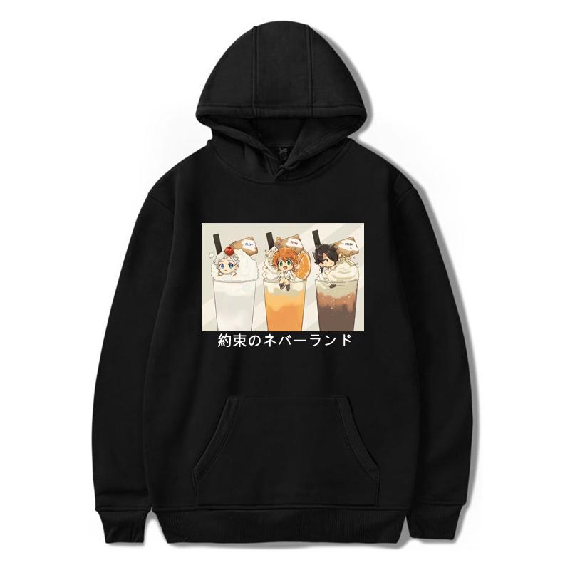 

Men's Hoodies & Sweatshirts Anime The Promised Neverland Manga Printed Man/Woman Casual Oversized Sweatshirt Pullovers Fashion Harajuku Tops, Black