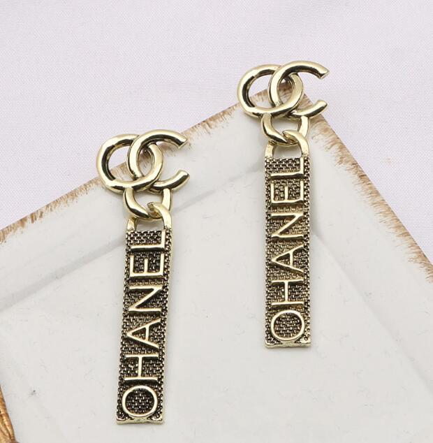 

20style 18K Gold Plated Dangle Earring Luxury Brand Designers Double Letters Stud Geometric Round Women Crystal Rhinestone Pearl Wedding Party Jewerry