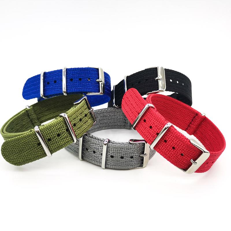 

Watch Bands 20mm 22mm Red Green Gray Black Blue Army Sports Nato Strap Fabric Nylon Belt For Man Woman WatchBands MutiColor