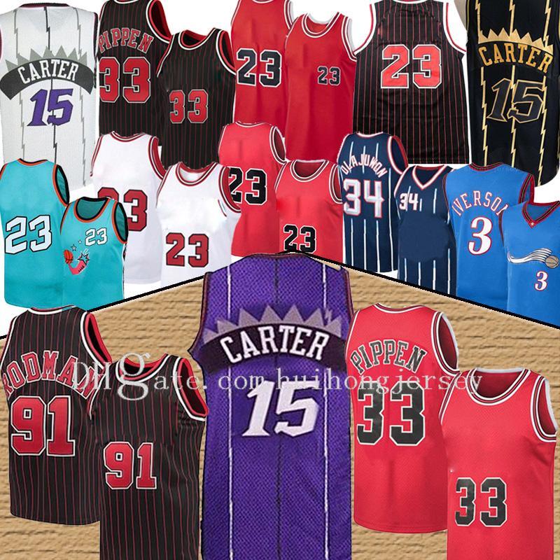 

Vince 15 Ja Carter Hot 23 Michael Jersey Scottie 91 Rodman Allen 33 Pippen Dennis3 Iverson Hakeem 34 Olajuwon North Carolina College, Black;red