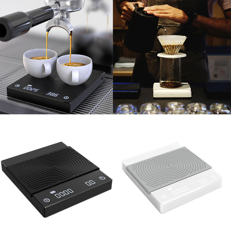 

Rechargeable Coffee Scale Smart Waterproof Digital Electronic Pour Drip Espresso Coffee Scale With Timer 2kg/0.1g USB Data Cable