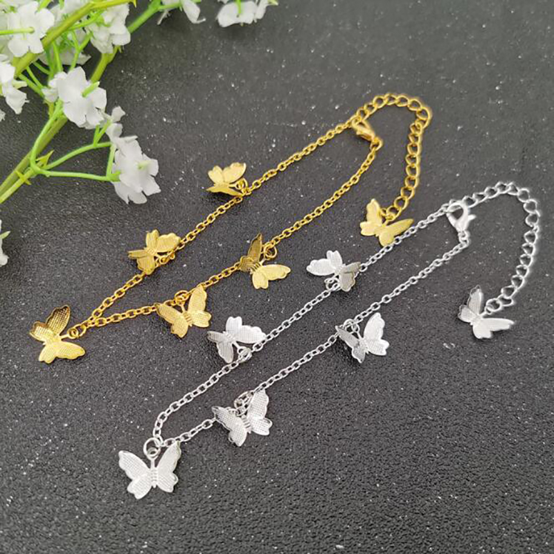 

New Fashion Butterfly Anklets For Women Gold Silver Color Chain Ankle Bracelet On the Leg 2020 Bohemian Foot Jewelry