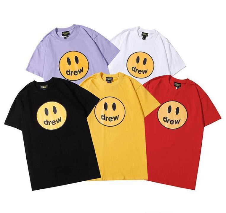 

Justin Bieber DREW House T shirt Smile Hip Hop Tee Fashion Mens Tshirt Short Sleeve O-Neck Cotton
