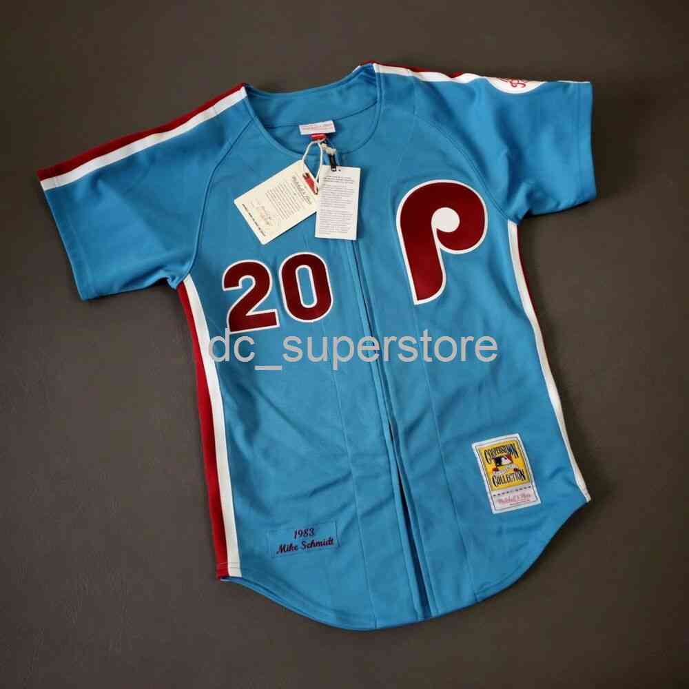 

100% Stitched Custom Mike Schmidt Mitchell Ness 1983 Jersey Mens Men Women Youth Baseball Jersey XS-6XL, Blue