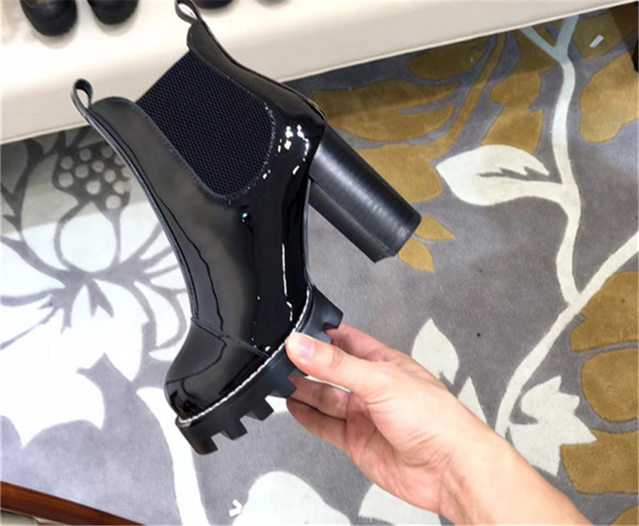 

Top1 Quality Women Boots Chunky Heel Martin Laureate Black Yellow Boot Size