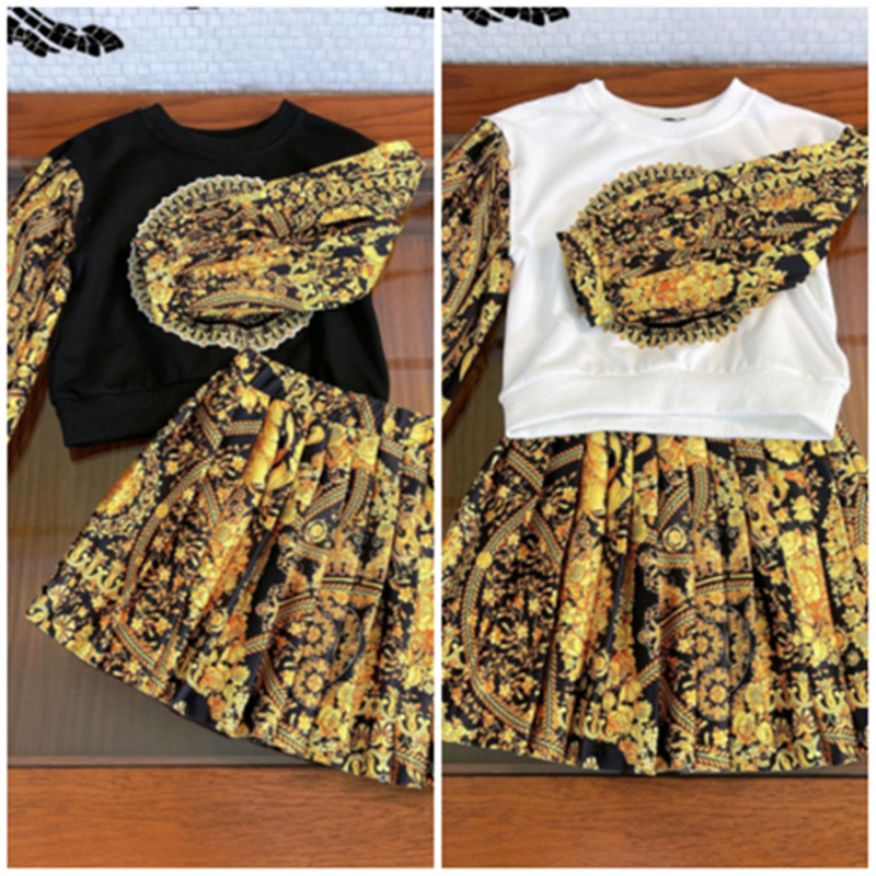 

Retail 2pcs set Fashion Girl Clothing Set Child Kid Children Clothes, Black