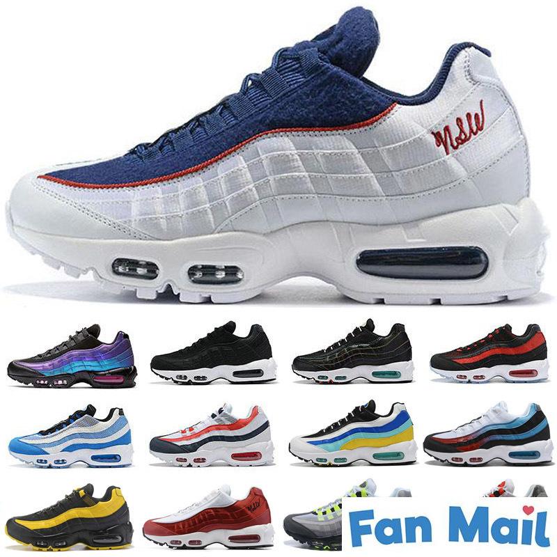 

2021 New Bred 95 OG White Gym Red University Gold Laser Fuchsia Men Running Shoes Triple Black 95s Mens Trainers Sports Discount Blade Top W
