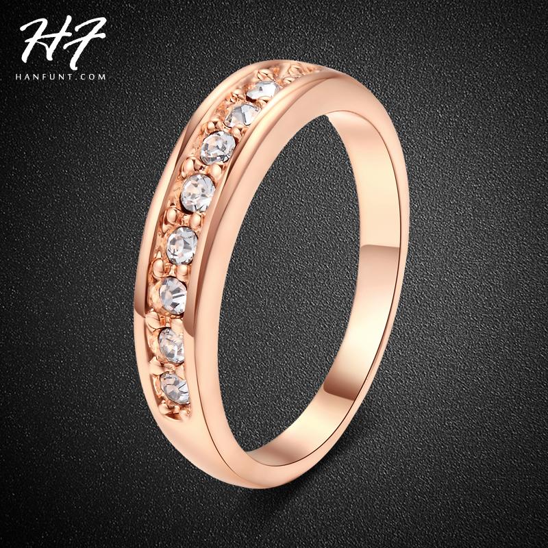

Cluster Rings Top Quality Classic Rose Gold Color Cubic Zirconia Wedding Ring Anel 9 Pcs Rhinestones Jewelry For Women Bijoux R062, Golden;silver