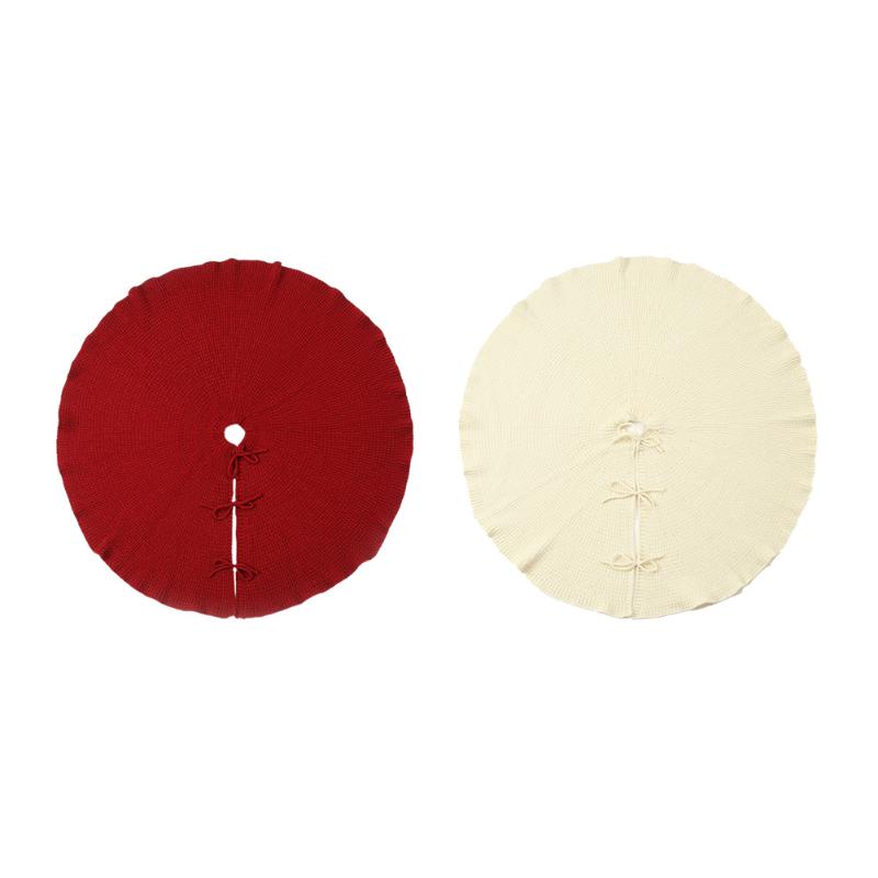 

Christmas Decorations Tree Skirt Carpet Knitted Bottom Apron Thick Woolen Thread Holiday Floor Mat Home DIY Ornaments