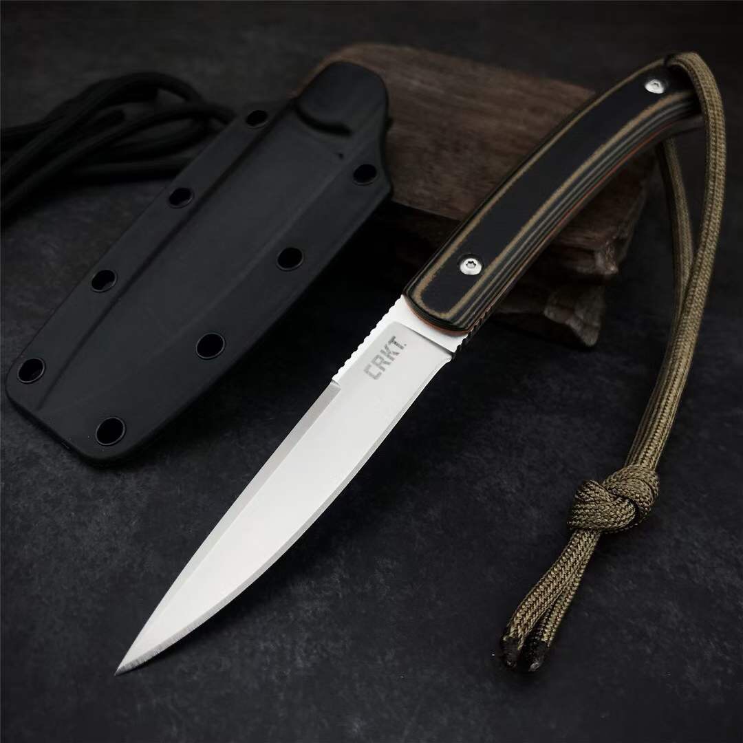 

Columbia River CRKT 2382 Alan Folts Biwa Fixed Blade Neck Knife 3.018" Satin Drop Point, G10 Handles, Thermoplastic Sheath Camping surv