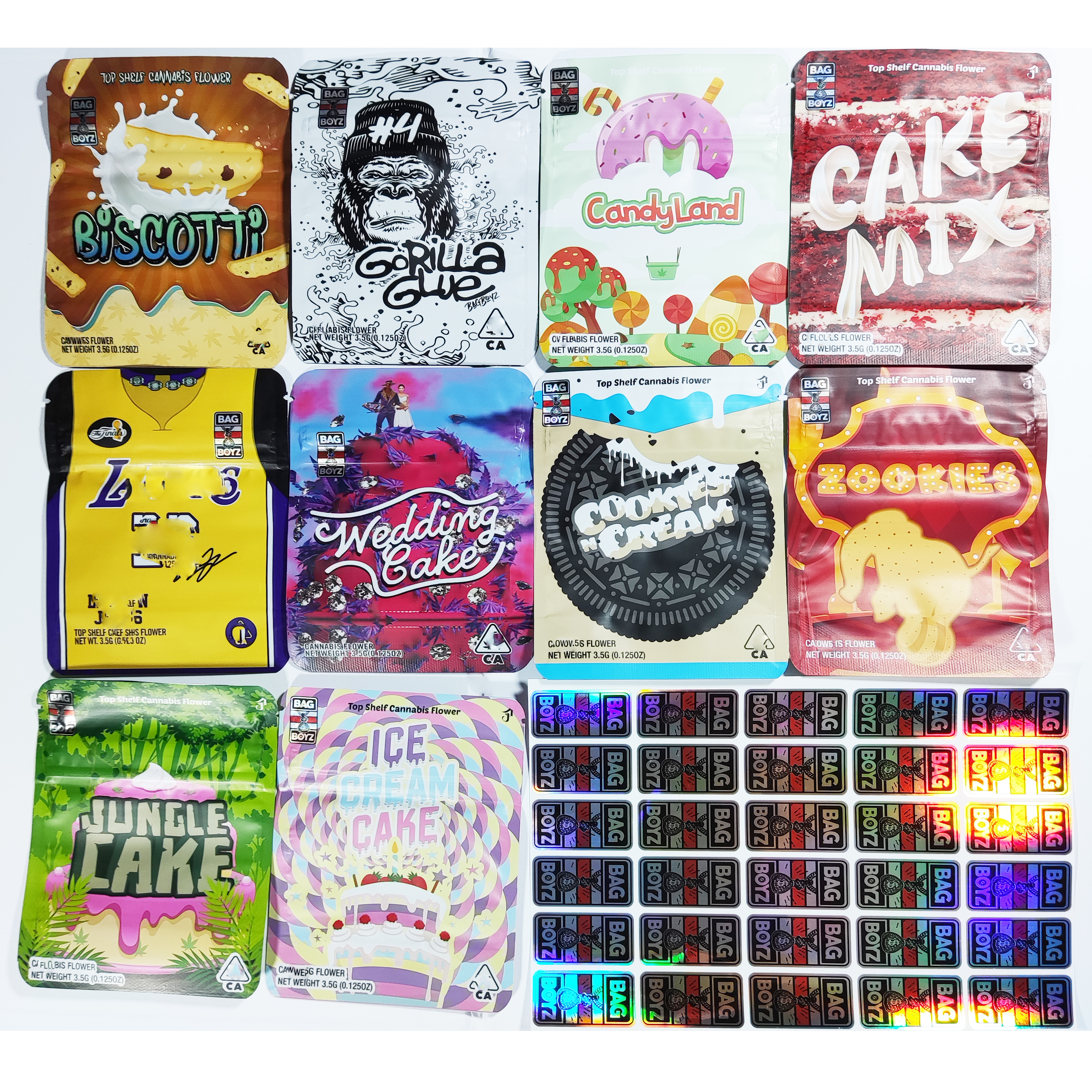 

Zookies Bag 3.5g boyz Ice Cream wedding cake Edibles Packaging Bags gorilla glue jungle gas gummies Dry Flower Mylar bagboyz sour resealable Child proof lock package