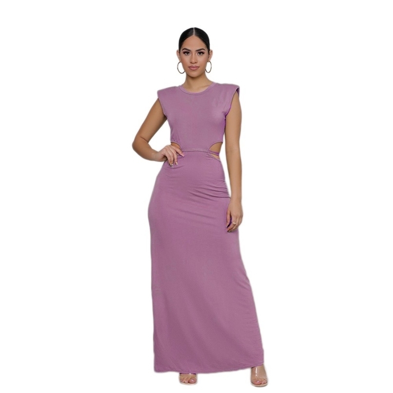 

Birthday Outfits For Women Dresses Summer Recommend Style Solid Color Elegant Evening Party And Club Robe Vestidos 210525, Purple