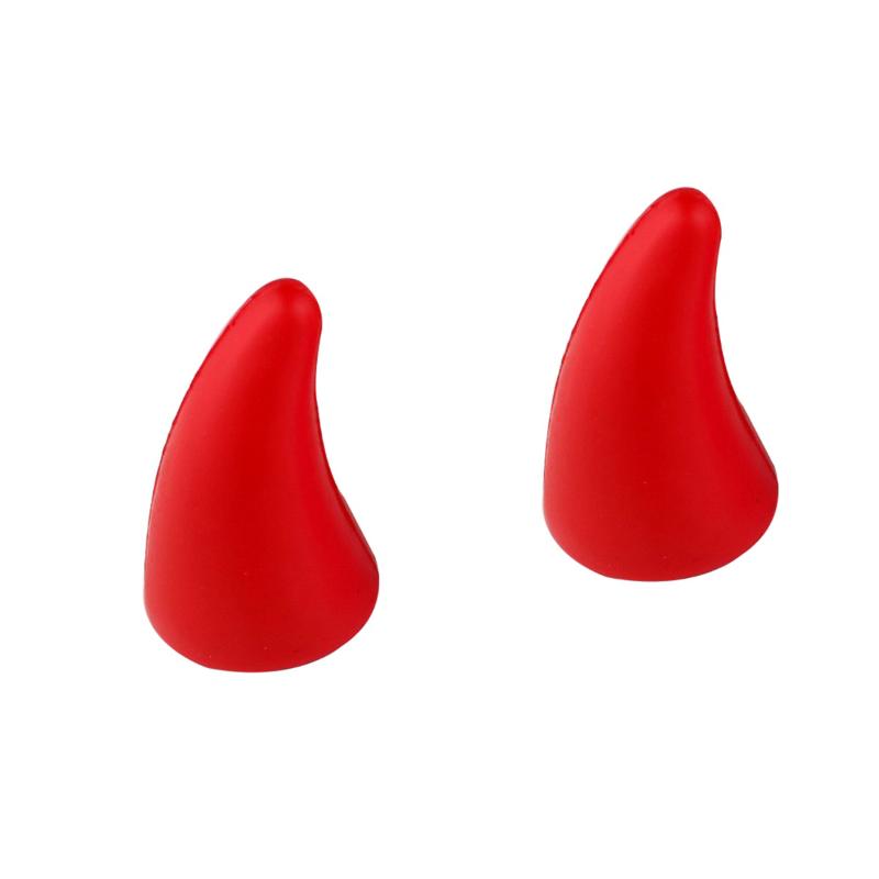 

Interior Decorations 2 Pcs Car-styling 3D Car Sticker Roof Ornament Anti-collision Protector Horn Badge Emblem Decal(Red