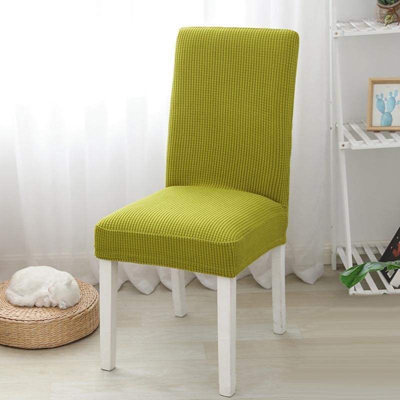

Jacquard Plain Dining Chair Cover Spandex Elastic Slipcover Case Stretch For Wedding El Banquet Seat