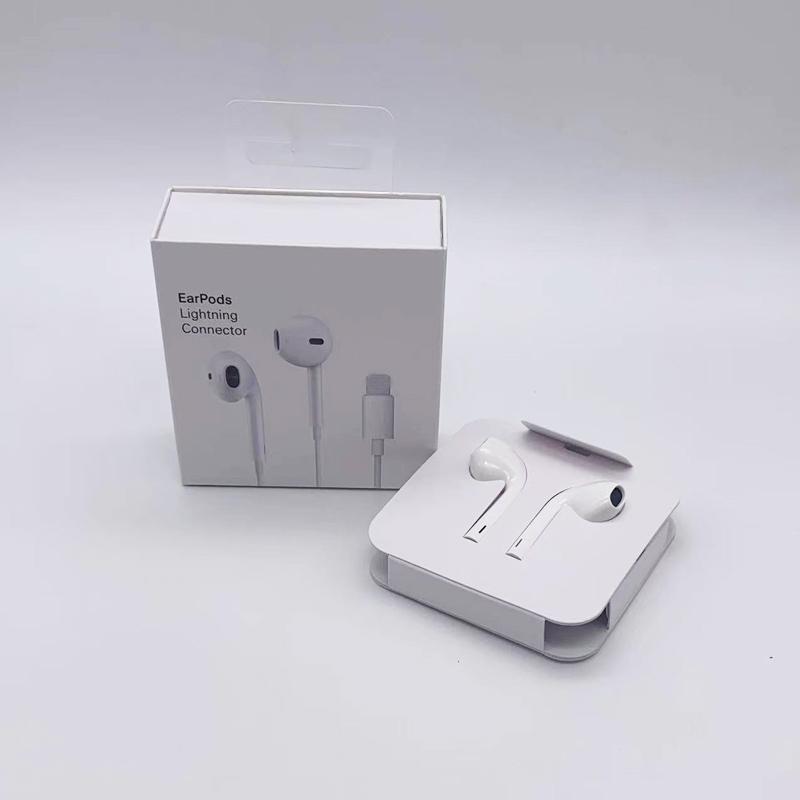 

Wired Earphones with Logo and packing Box 8 Pin Jack Lighting Connector headphones Original Quality EarPods For iphone 13 12
