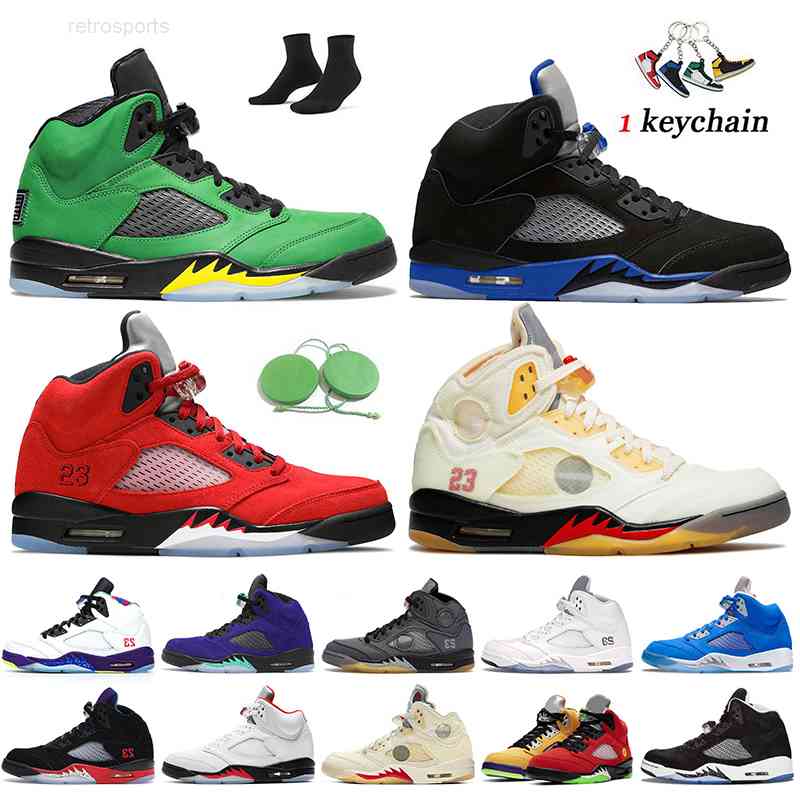 

5s Basketball Shoes Jumpman Women Mens Trainers 5 Oregon Ducks Racer Blue Raging Bull Sail White Alternate Grape, D32 laney blue 36-47
