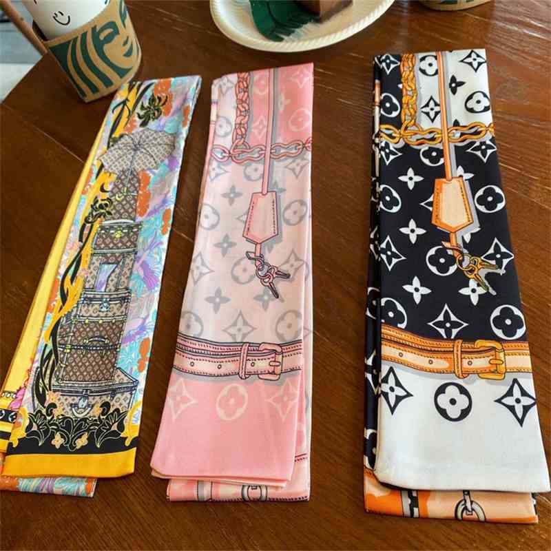 

Tie handle silk tie handbag small ribbon decorative scarf female