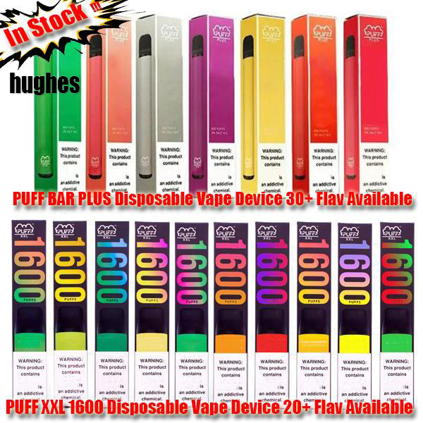 

[10PCS]2021 Highes Quality PUFF BAR PLUS & PUFF XXL Disposable E Cigarette Vape Pen Pod Device Pre-filled Cartridge Battery 60+ Flavs Package Bongs