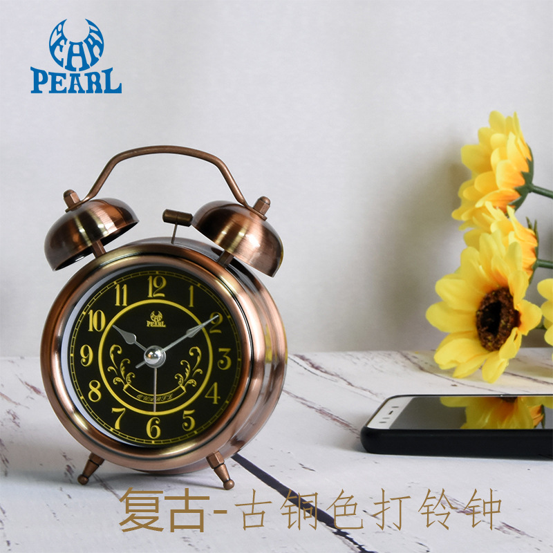 

alarm children's student small alarm mute sleepy bedside metal bell table clock