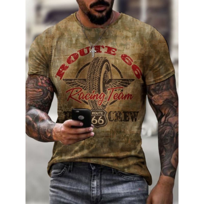 

CREW original 3D printing T-shirt unique fashion beautiful breathable comfortable daily party travel visual impact Gothic Style Mens short sleeves, White;black