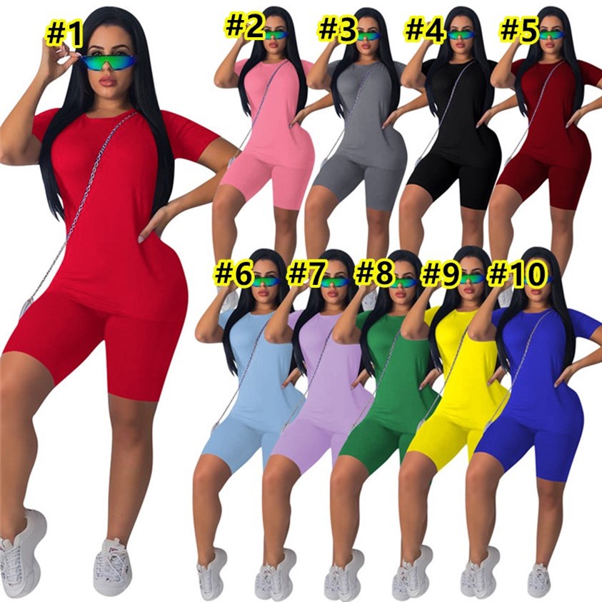 

3XL 4XL Women yoga tracksuits Summer gym clothing two piece sets short sleeve t-shirts shorts solid color outfits Jogger suit Plus size sweatsuits Leisure wear 3307, #4